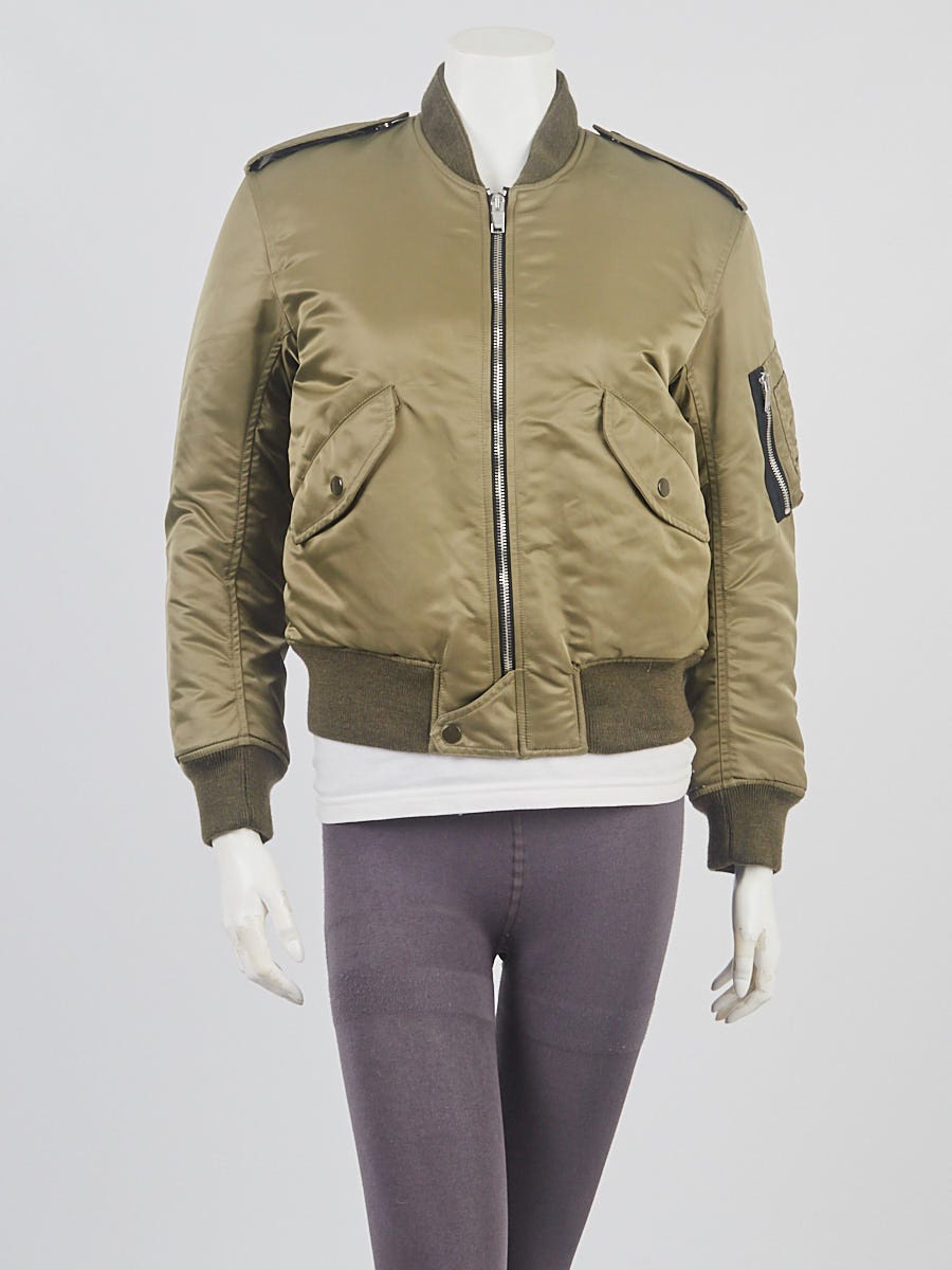 Saint laurent green bomber jacket new arrivals