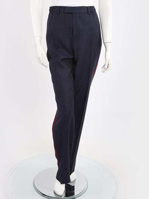 Gucci Blue Micro Polka Dot Straight Leg Trousers Men's Size 52R