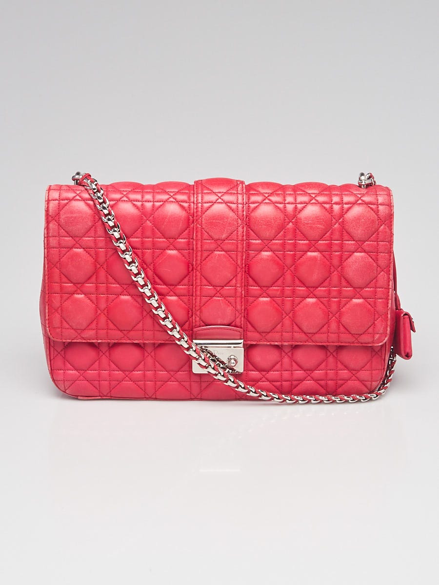 Christian Dior Pink Cannage Quilted Lambskin Leather Miss Dior
