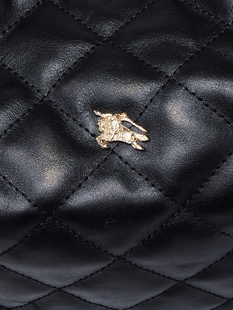 Burberry Dark Brown Leather Small Malika Hobo Bag - Yoogi's Closet