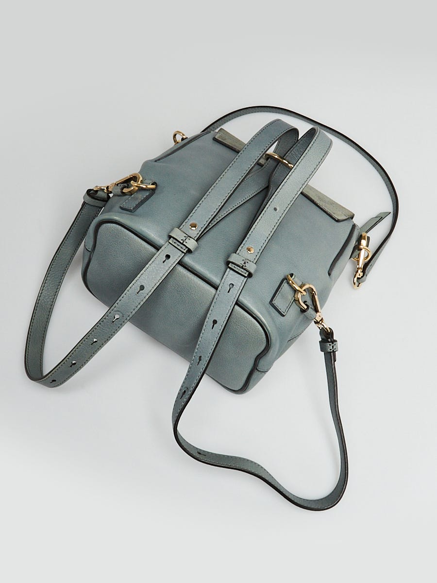 Chloe Light Blue Leather/Suede Small Faye Backpack Bag Chloe Light Blue Leather/Suede Small Faye Backpack Bag