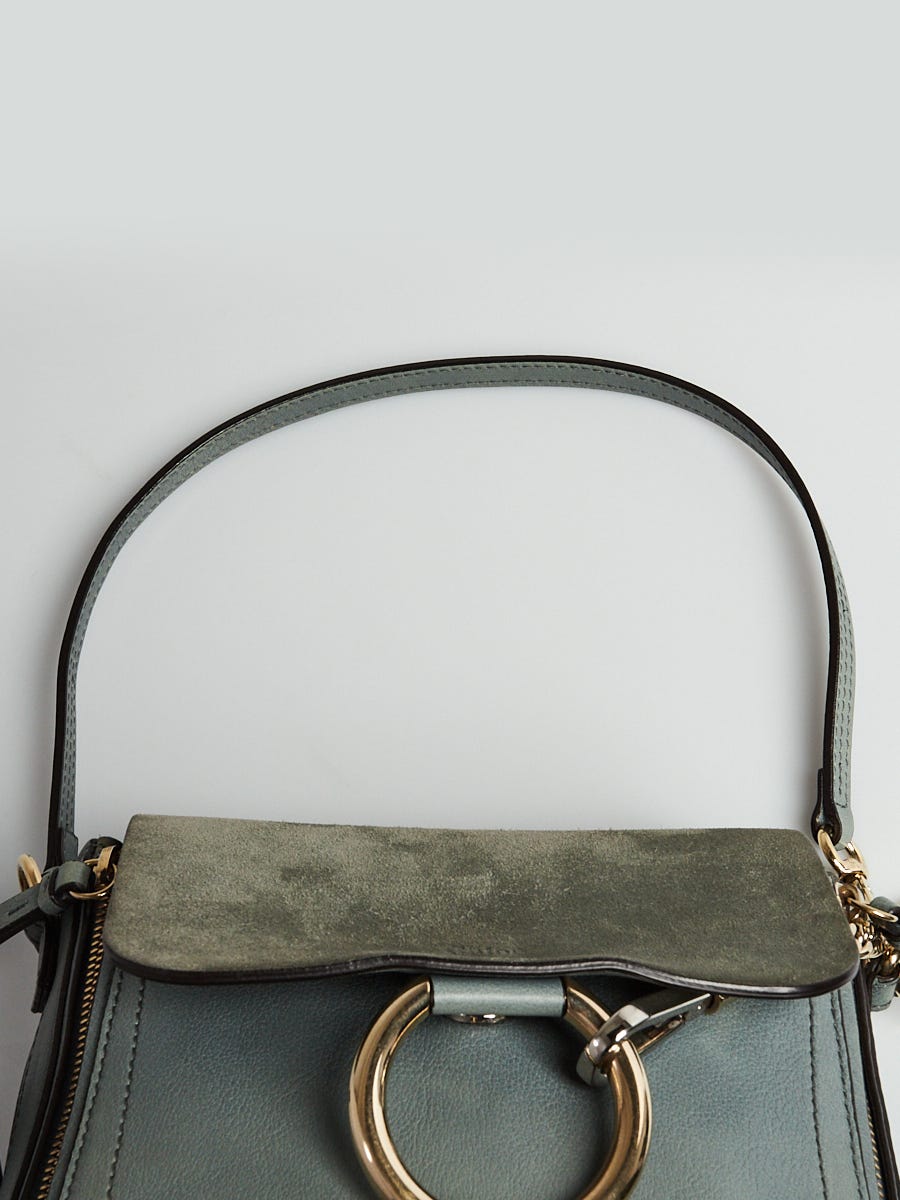 Chloe Cloudy Blue Leather and Suede Small Faye Bracelet Bag - Yoogi's Closet