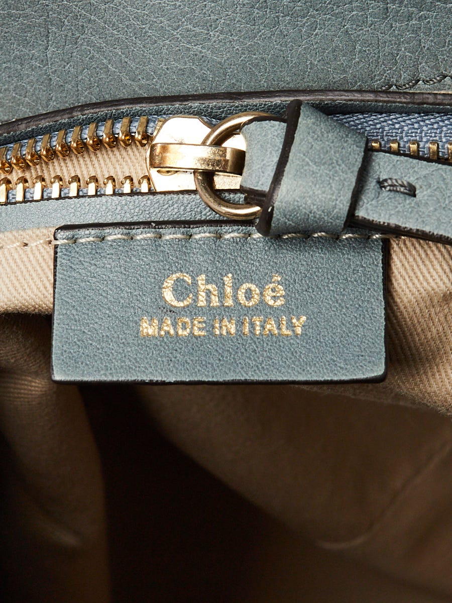 Chloe Blue Leather Small Faye Shoulder Bag - Yoogi's Closet