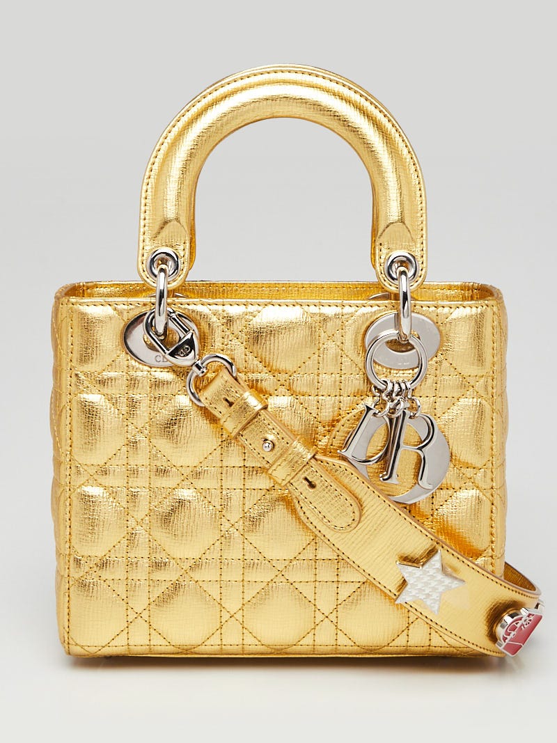Christian Dior Gold Cannage Quilted Calfskin Leather My Christian Dior Gold Cannage Quilted Calfskin Leather My