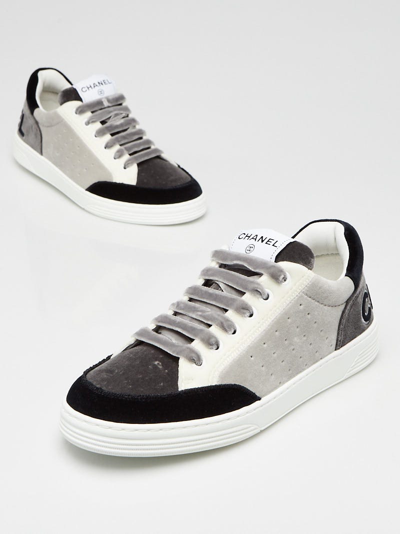 Chanel black velvet sneakers online