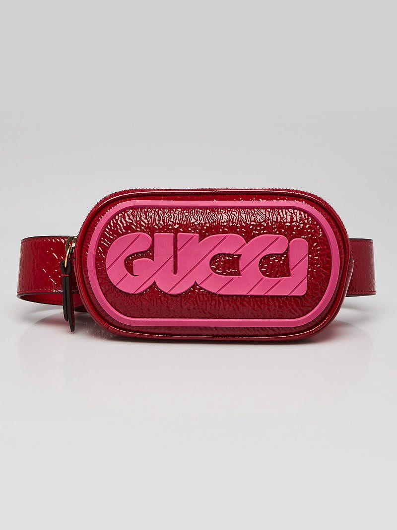 Gucci red cheap patent leather bag