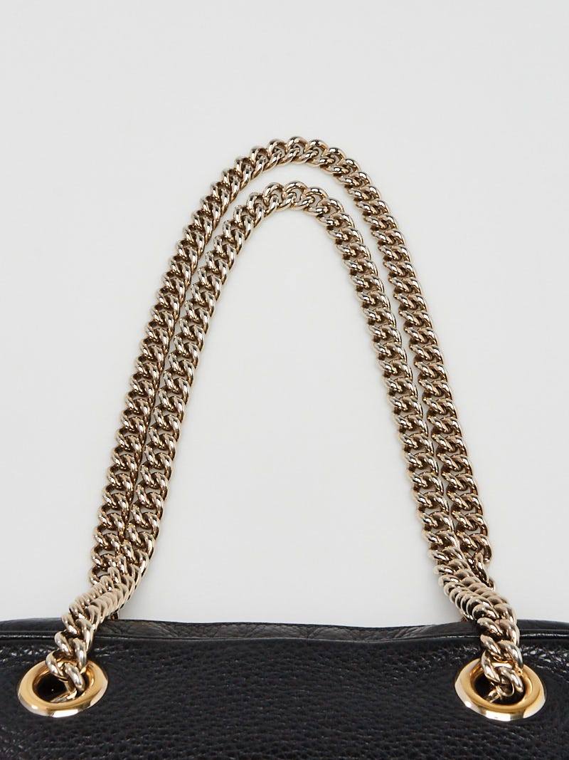 Gucci Black Pebbled Leather Soho Chain Shoulder Bag