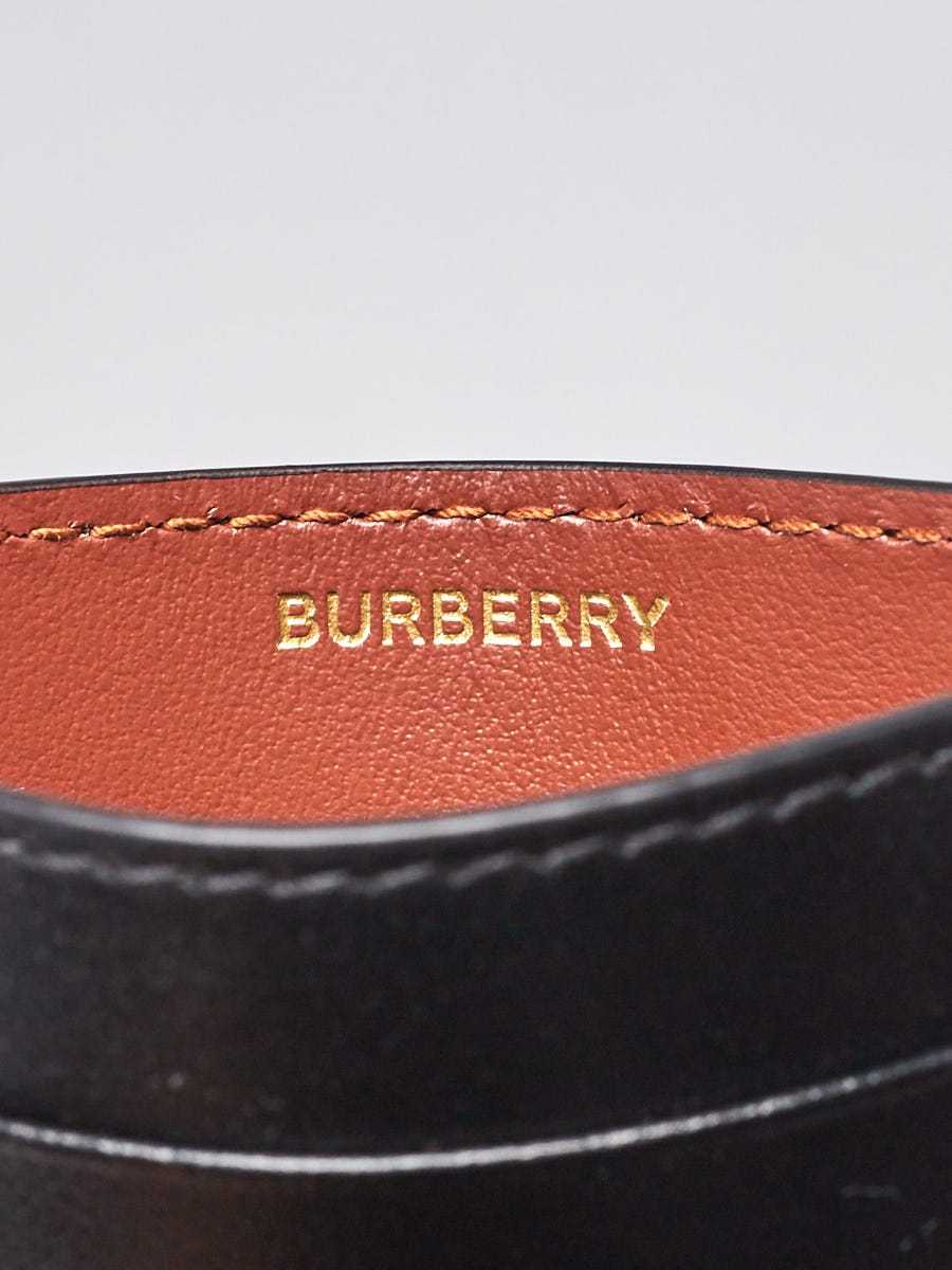 New Burberry Icon Stripe E-canvas and Leather Card Holder in