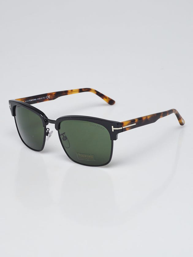Tom Ford Black Frame Tortoise Shell Acetate River Square Sunglasses -TF367