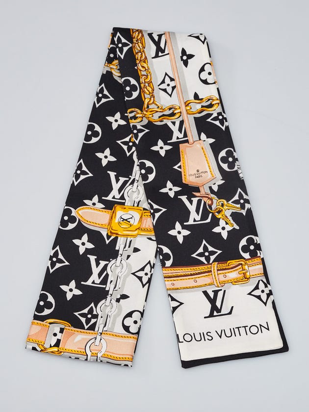 Louis Vuitton Black Silk Confidential Bandeau Scarf