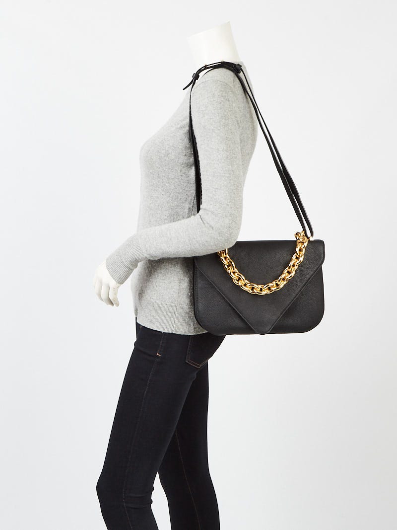 ★BOTTEGA VENETA★ Envelope Mount Shoulder Bag Black 667398V Bottega Veneta Mount Envelope Medium Shoulder Bag Leather
