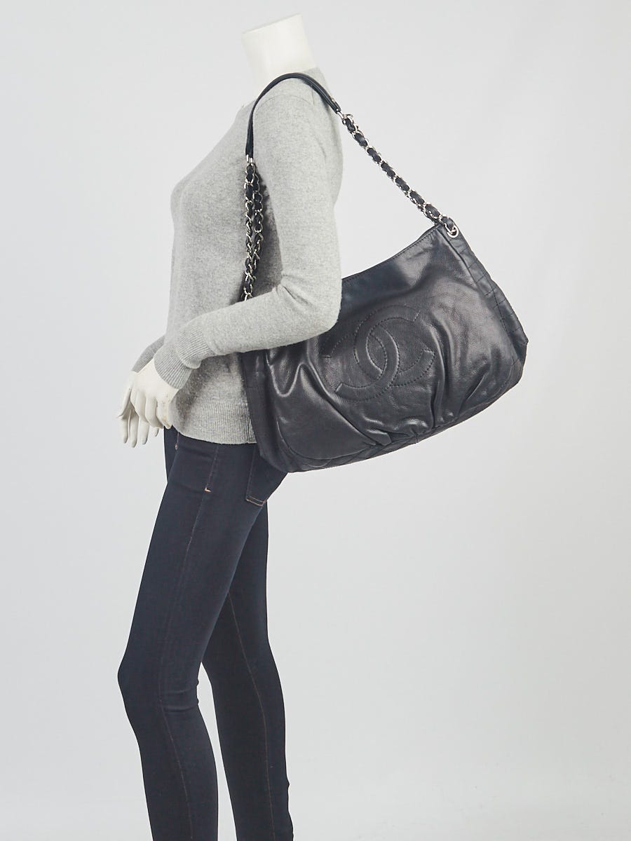 Chanel Black Caviar Leather Hobo Chain Bag - Yoogi's Closet