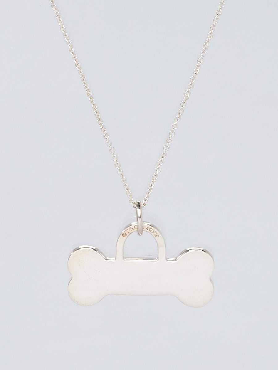 Tiffany Co. Sterling Silver Dog Bone Pendant Necklace Yoogi s Closet