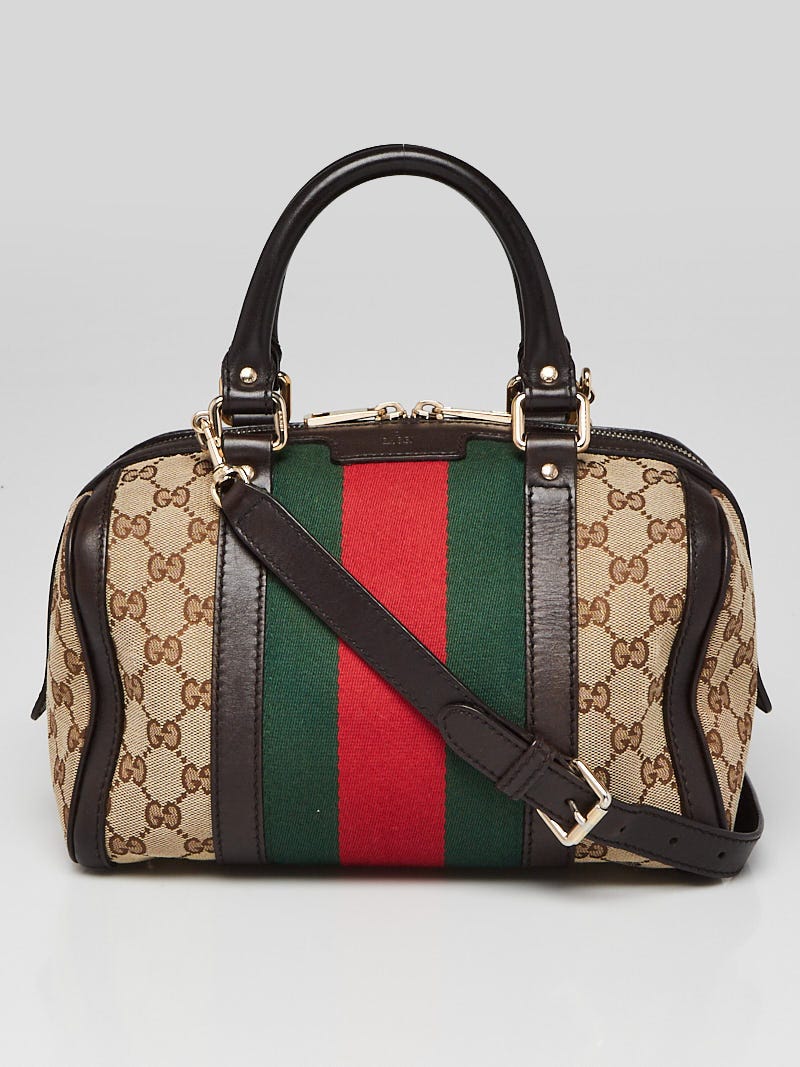 Vintage Gucci GG Monogram Boston Brown Speedy Bag Large