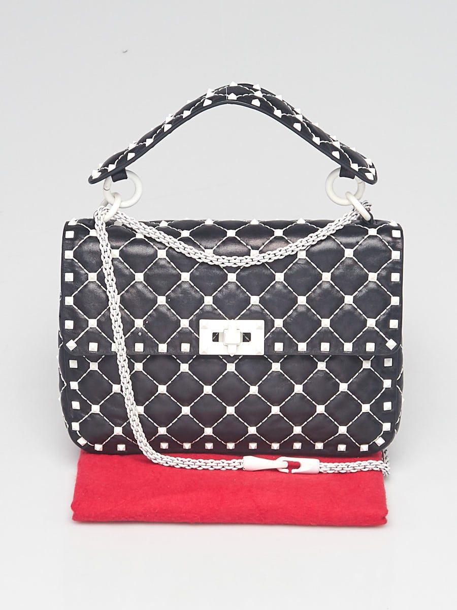 ハンドバッグ VALENTINO BLACK NAPPA LEATHER SMALL ROCKSTUD SPIKE HANDBAG VALENTINO GARAVANI Small Leather Rockstud Spike Handbag
