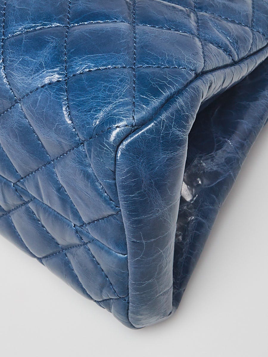 Chanel Blue Quilted Glazed Leather Just Mademoiselle Bowler Bag