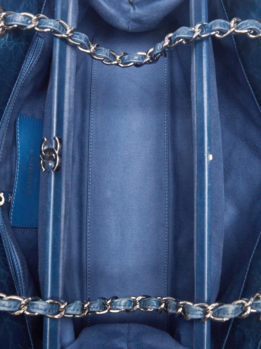 Chanel Blue Quilted Glazed Leather Just Mademoiselle Bowler Bag