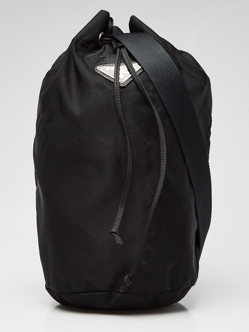 Prada Black Vela Nylon One Shoulder Drawstring Bag Yoogi s Closet