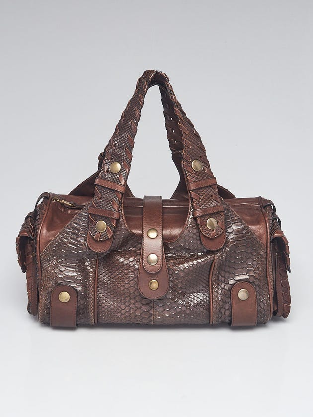 Chloe Brown Python Medium Silverado Bag | Yoogi's Closet