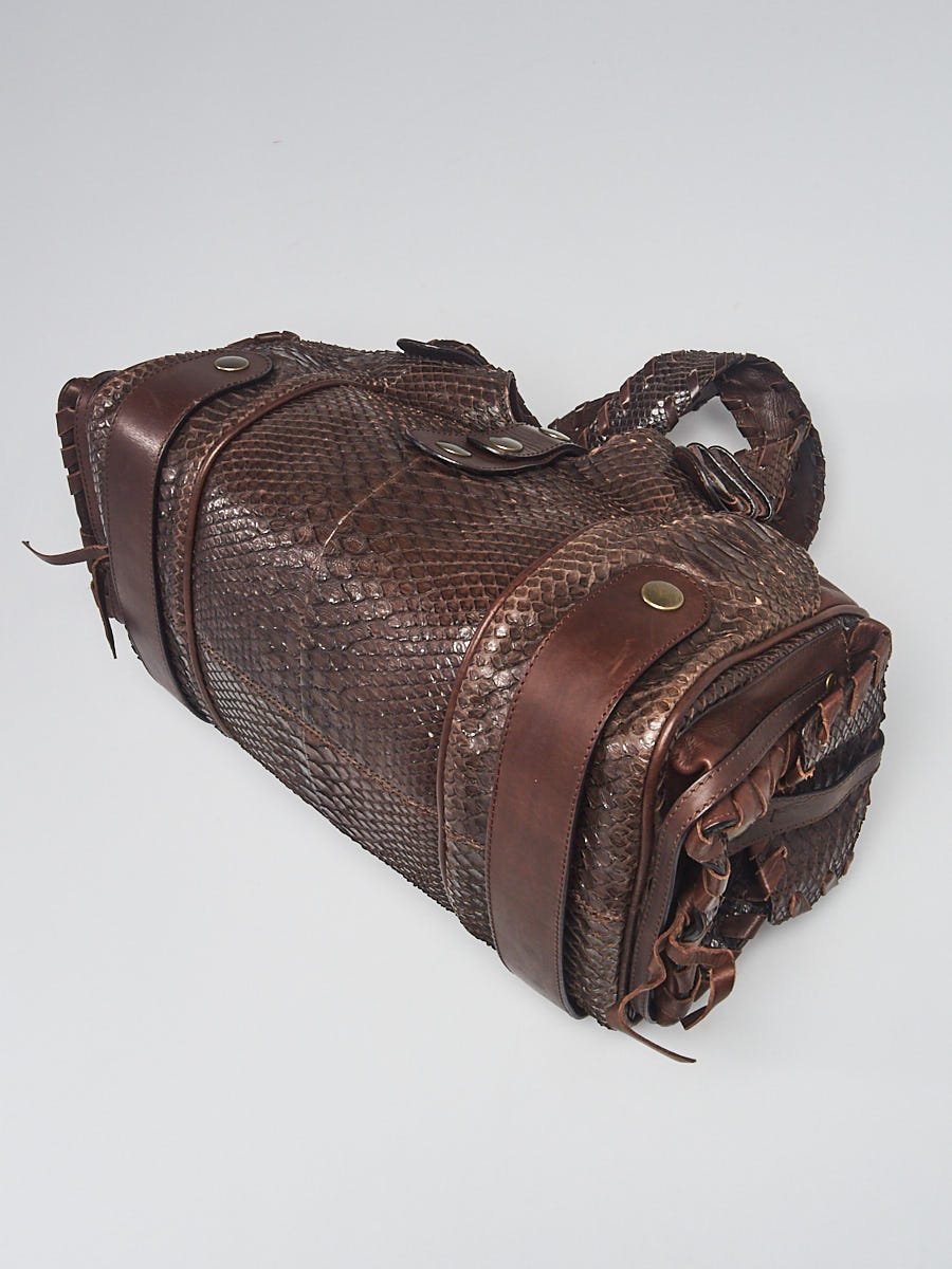 Chloe Brown Python Medium Silverado Bag | Yoogi