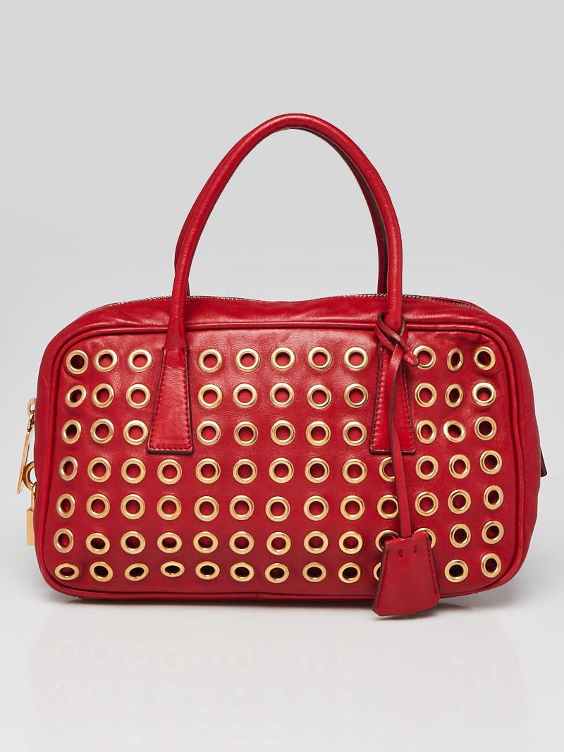 Prada shop grommet bag