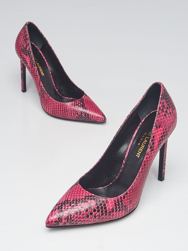 Yves Saint Laurent Purple/Black Python Paris Pumps Size 6/36.5