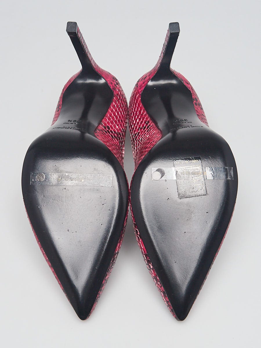 Yves Saint Laurent Purple/Black Python Paris Pumps Size 6/36.5