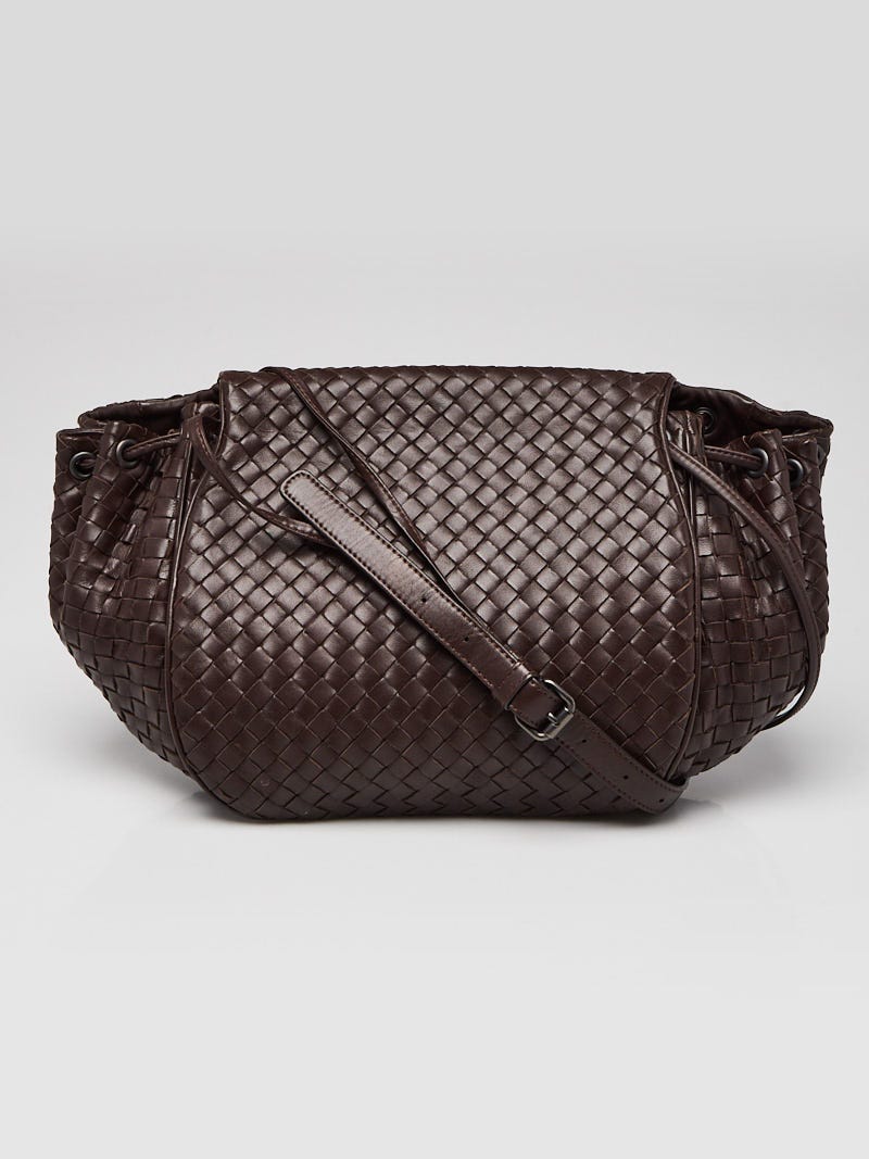 Bottega Veneta Ebano Intrecciato Woven Nappa Leather Crossbody