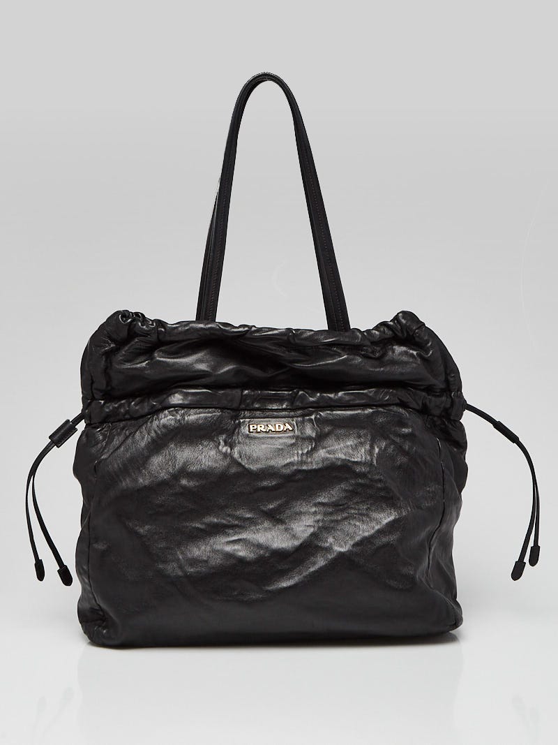 トートバッグ PRADA | Runway Large antique nappa leather tote 39*31*10cm PRADA Nappa Antique Large Shopping Tote Ardesia 1631571