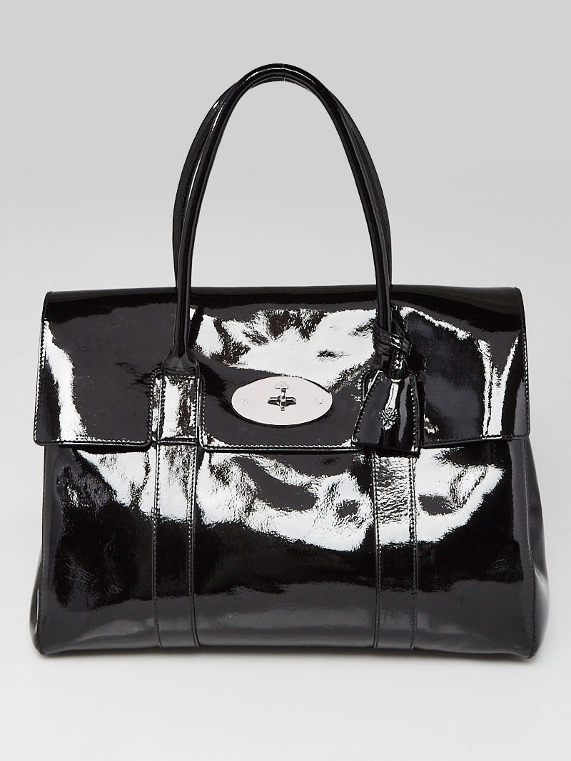 mulberry black patent leather bag