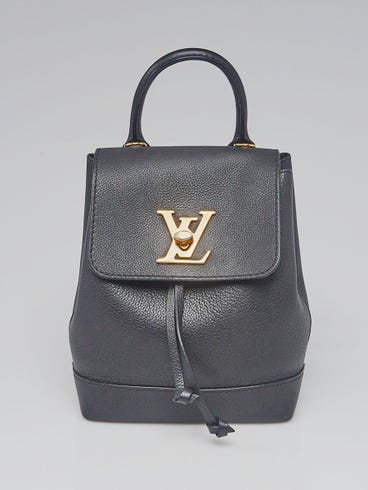black mini lv backpack Louis Vuitton Lambskin Flower Quilted Palm Springs PM edged look Louis Vuitton Black LockMe Backpack