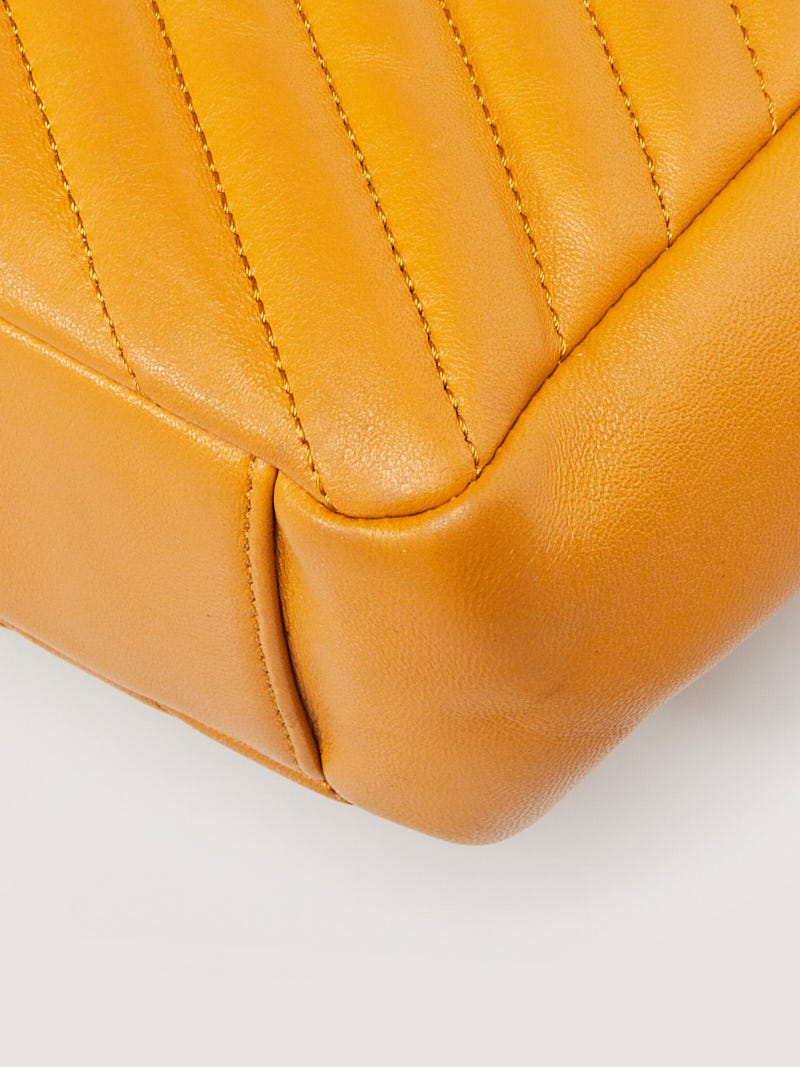 Yves Saint Laurent Yellow Matelasse Leather Medium Punk Chain Bag 