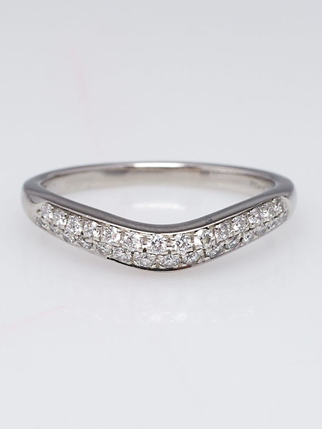 Bvlgari Platinum and Diamond Fedi Wedding Ring Size 3.5