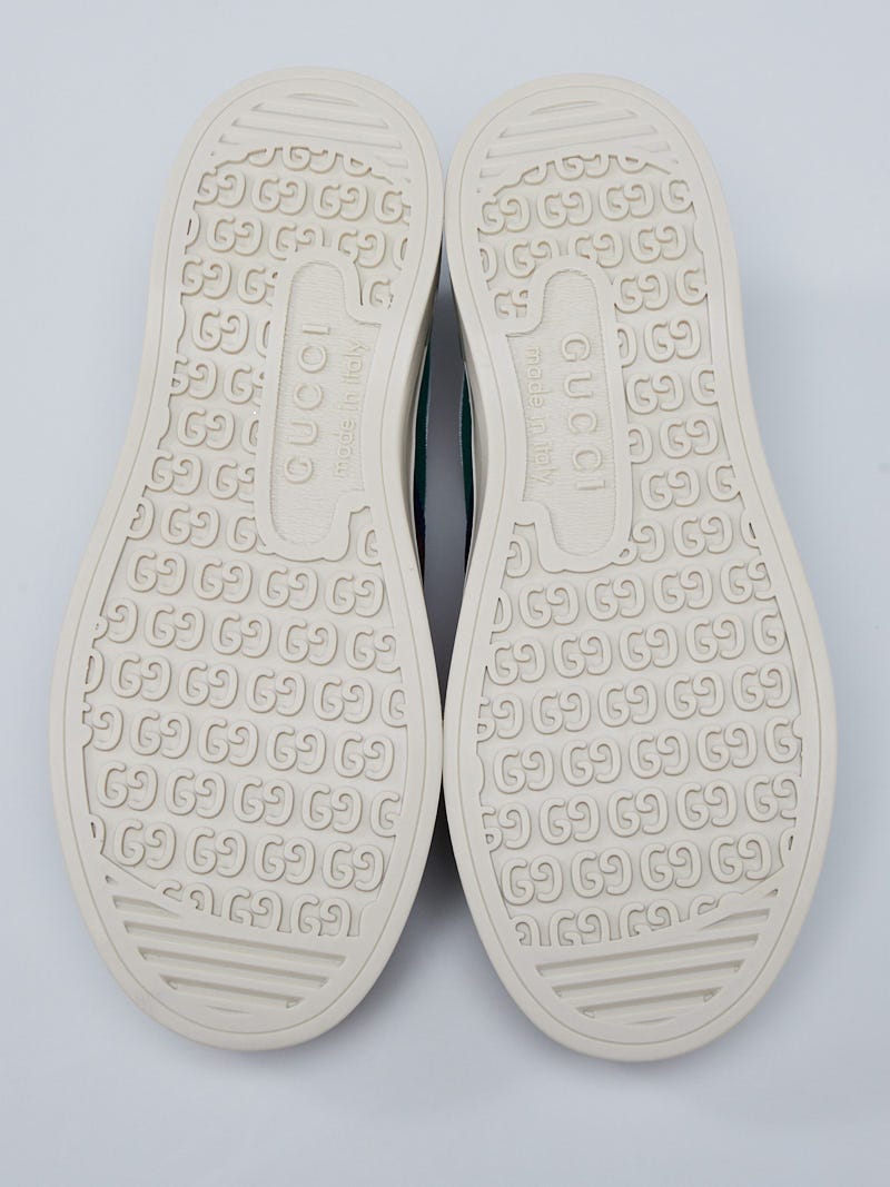 Gucci Green/Red Canvas/Rubber Low Top Sneakers Size 4.5/35