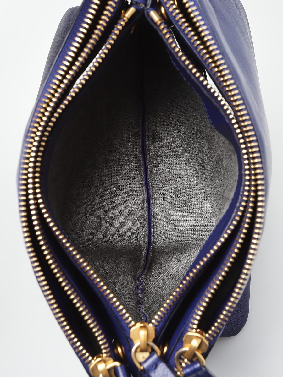 Celine Blue Leather Trio Small Crossbody Bag - Yoogi's Closet