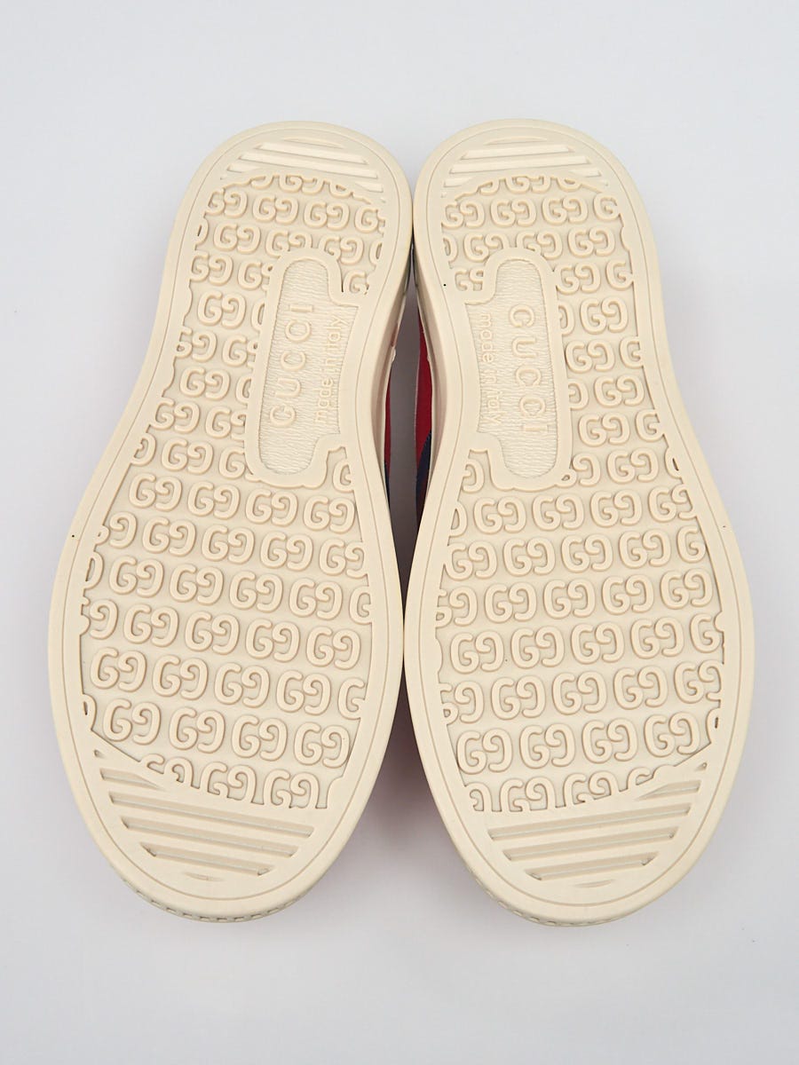 Gucci Red Canvas/Rubber Low Top Sneakers Size 3.5/34 