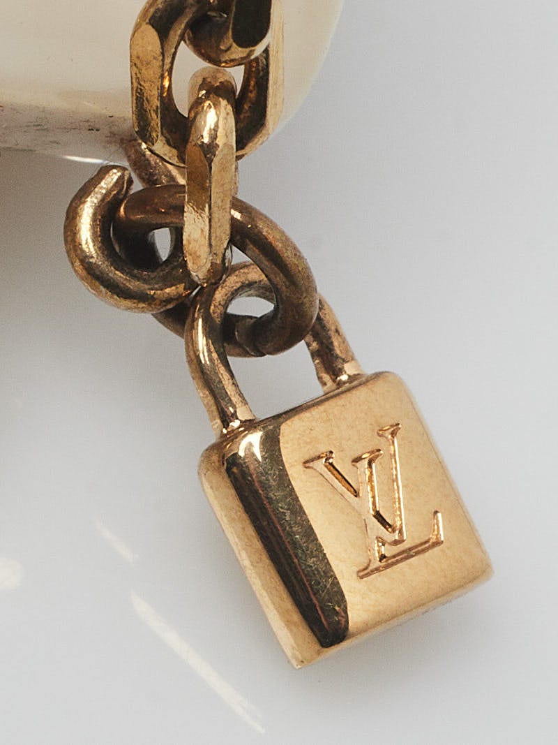 LOUIS VUITTON White Inclusion Speedy Key Holder and Bag Charm at
