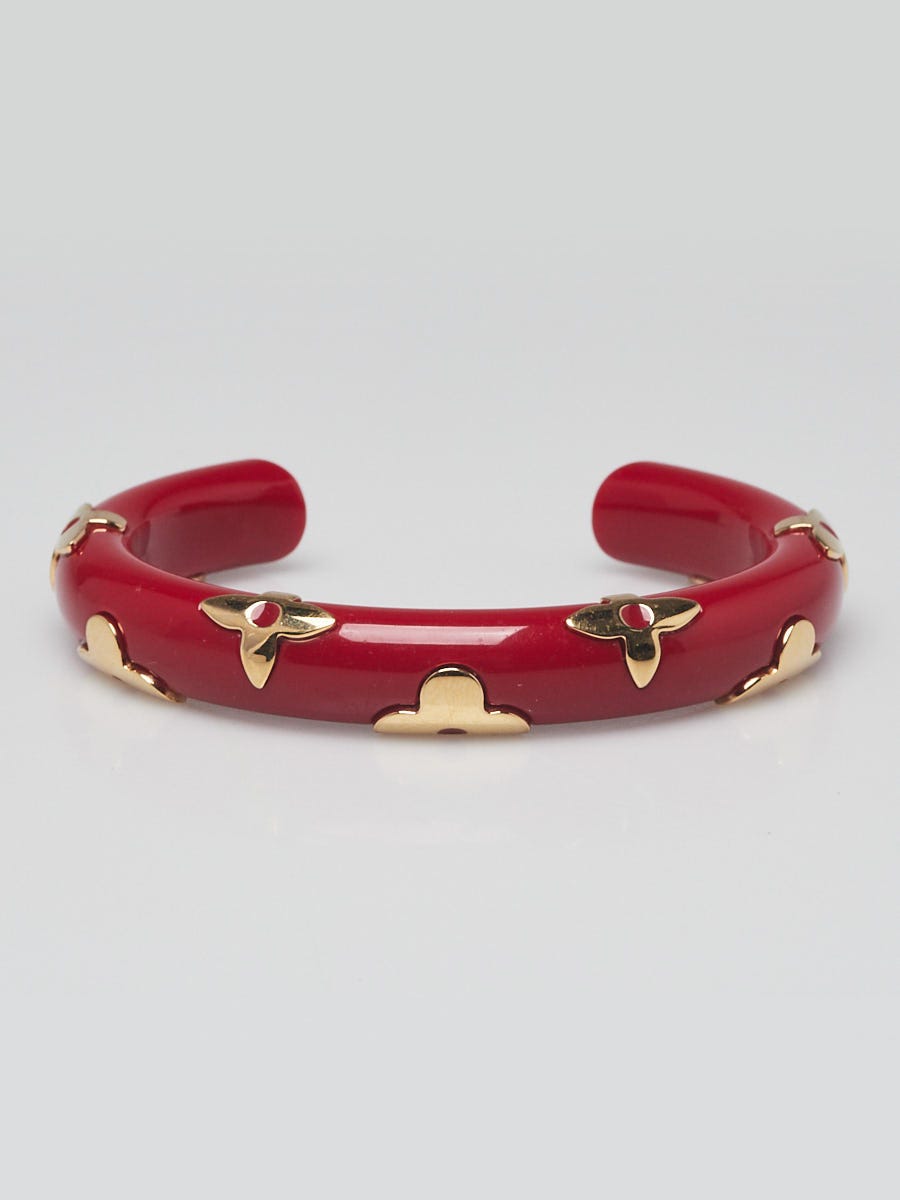 Louis Vuitton Bracelet-Louis Vuitton Monogram and Red Leather