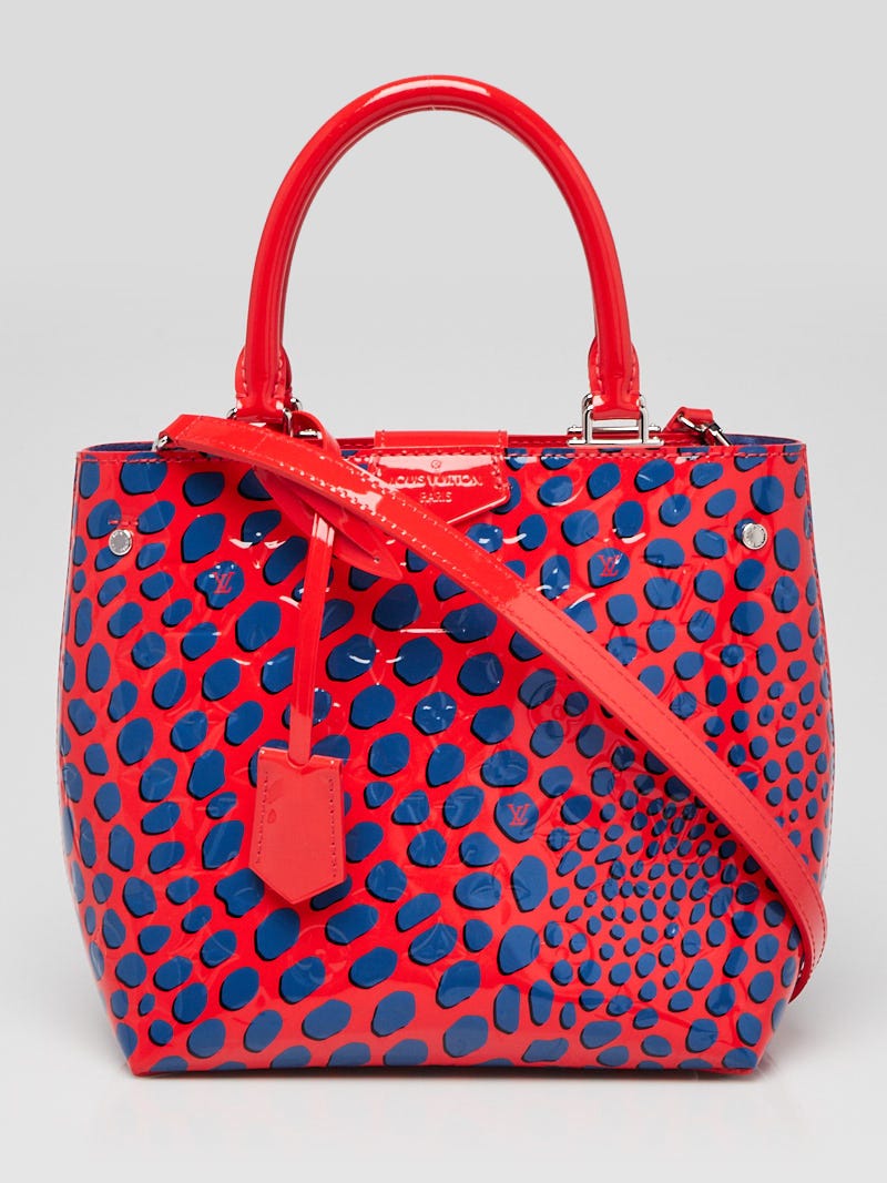 Louis Vuitton Red Vernis Jungle Dots Open Tote Blue Leather Patent