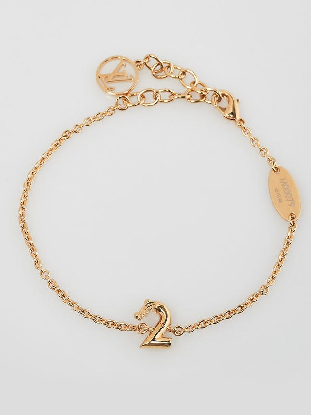Louis Vuitton Goldtone Metal LV Me Number 2 Bracelet