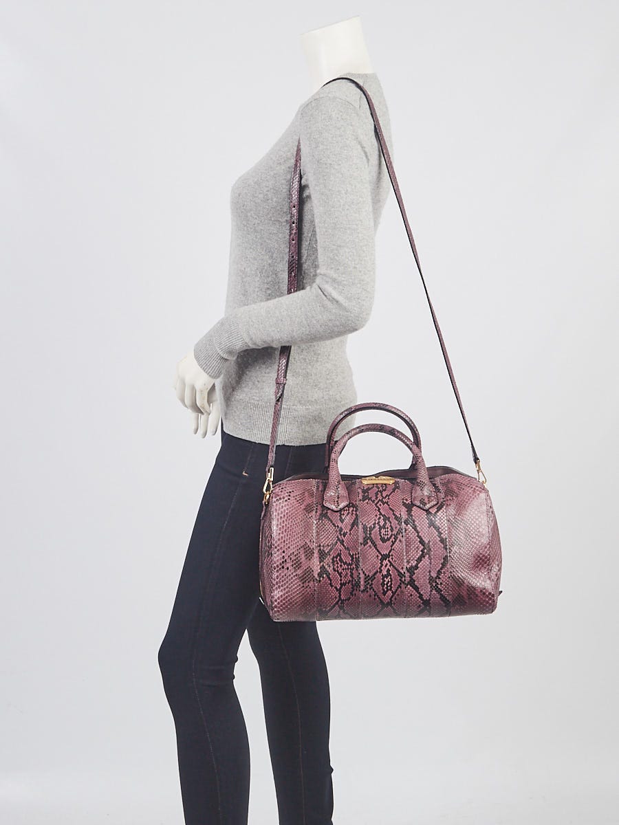 Burberry Purple Python Medium Alchester Bowling Bag Burberry Purple Python Medium Alchester Bowling Bag