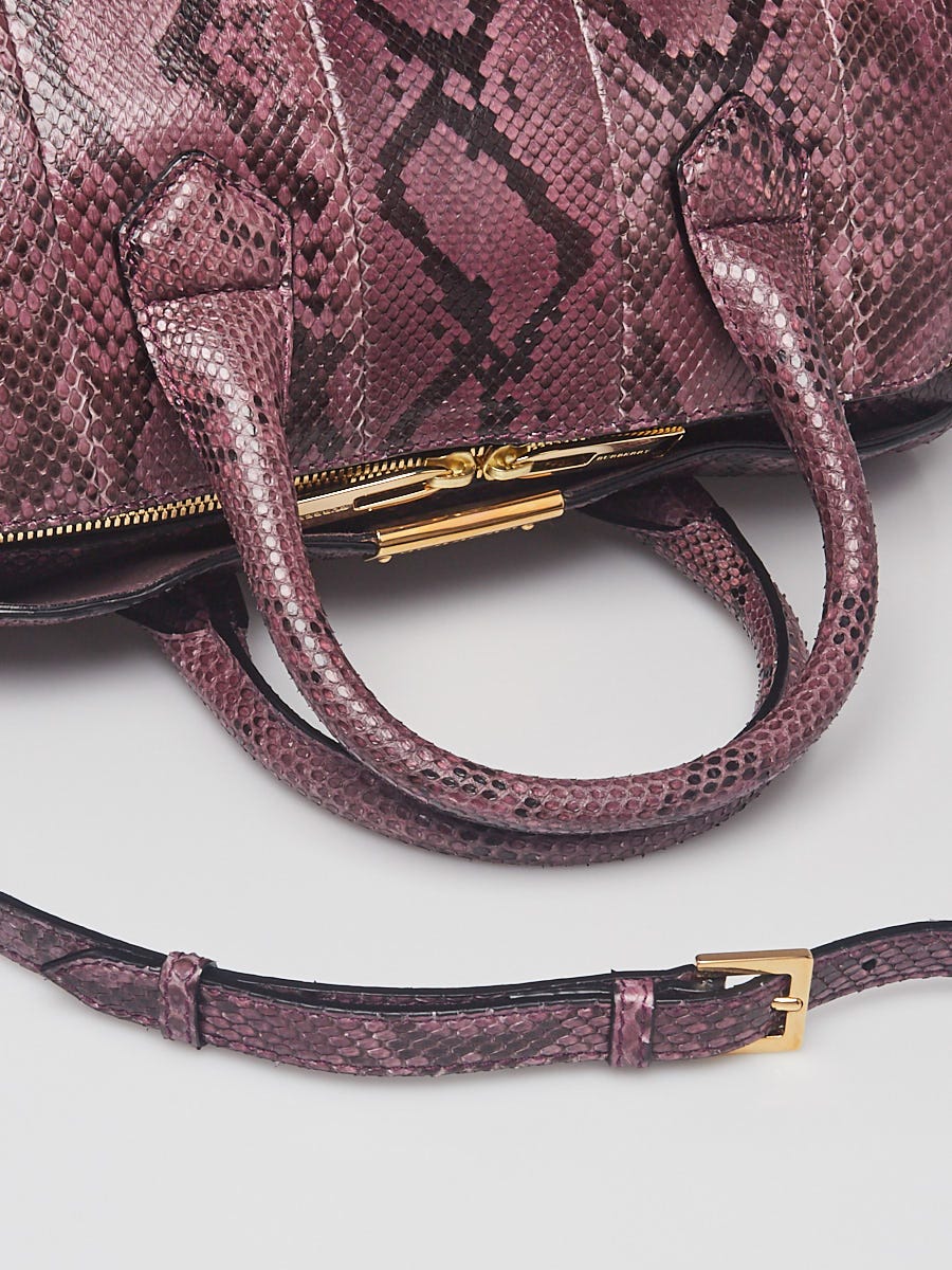 Burberry Purple Python Medium Alchester Bowling Bag Burberry Purple Python Medium Alchester Bowling Bag