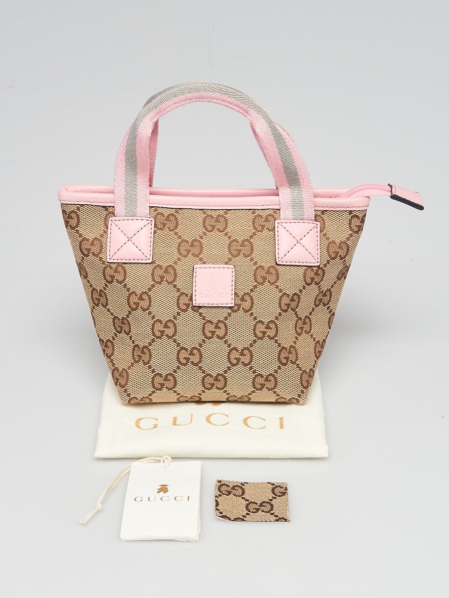 Gucci Beige/Pink GG Canvas Children's Bag | Yoogi's Closet