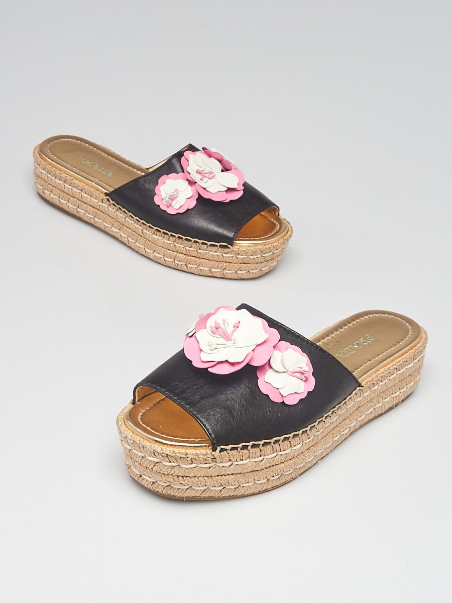 prada peep toe platform espadrille