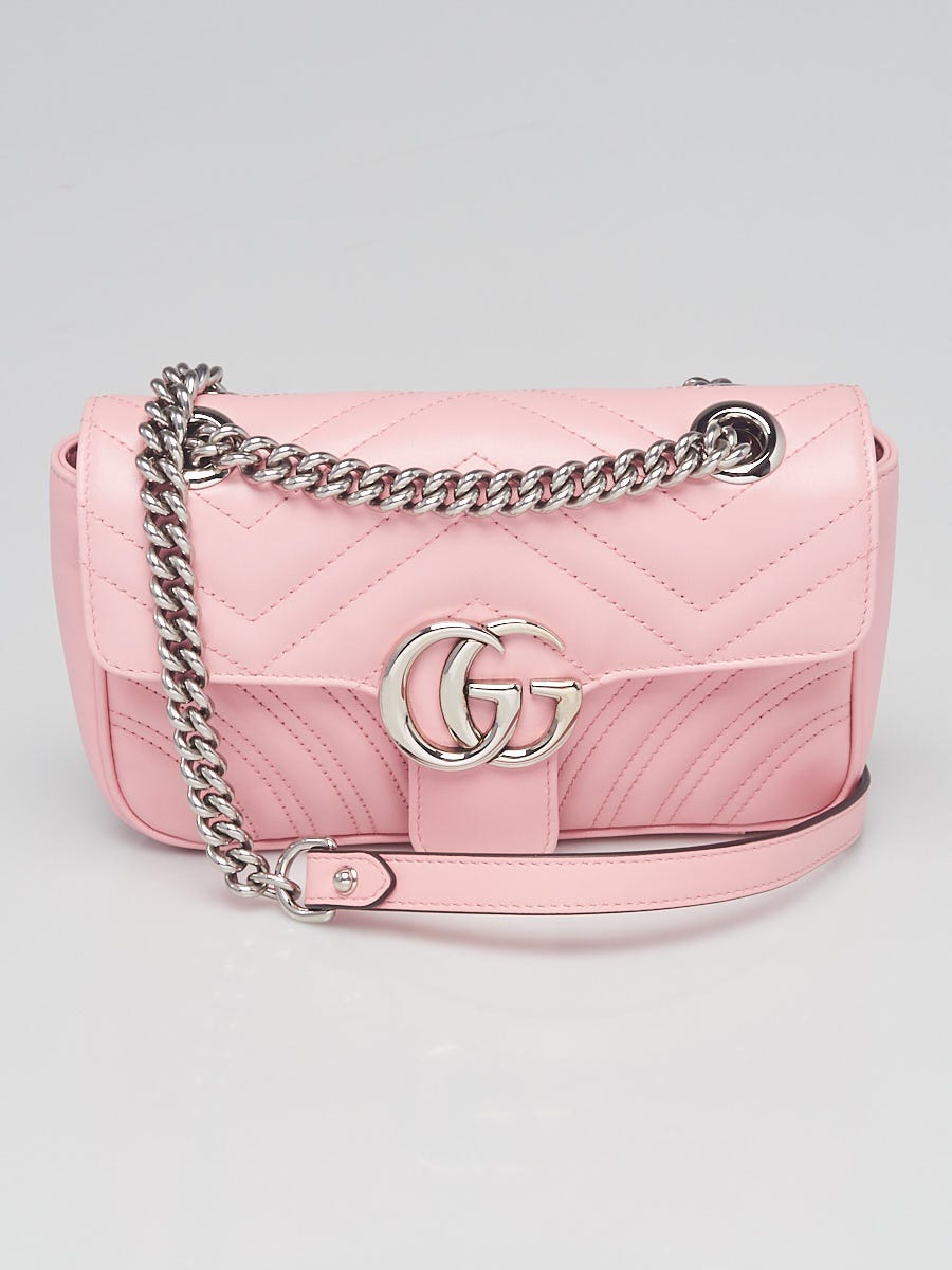 Gucci Pink Quilted Leather Marmont Mini Shoulder Bag Yoogi s Closet