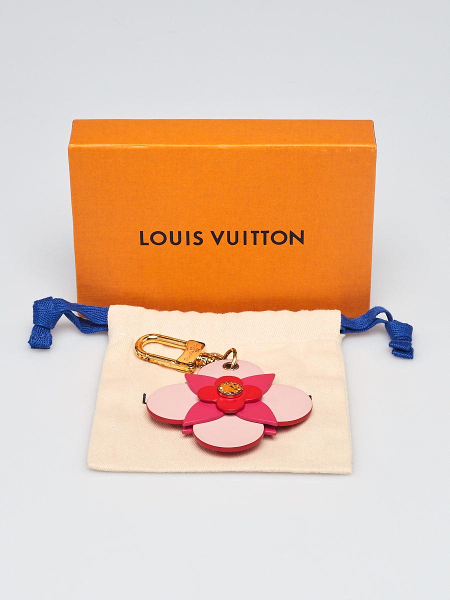 Louis Vuitton Pink/Red Resin Flower and V Key Holder and Bag Charm