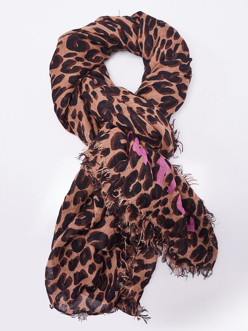 Louis Vuitton Brown Cashmere/Silk Stephen Sprouse Leopard Stole Scarf -  Yoogi's Closet