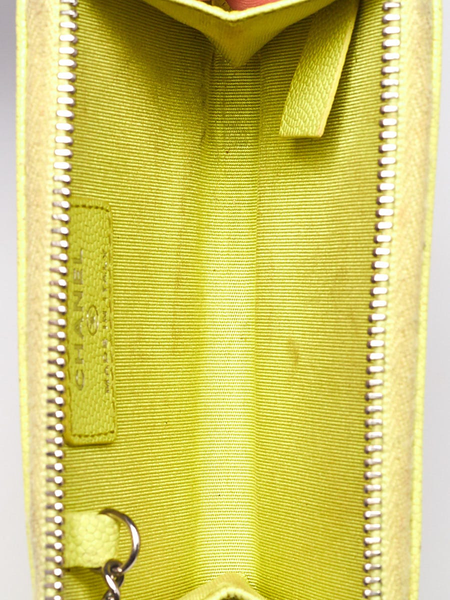 Chanel Yellow/Pink Caviar Leather Key Pouch - Yoogi's Closet