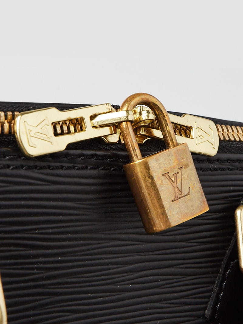 Louis Vuitton Louis Vuitton Alma Black Epi Leather Hand Bag +Strap