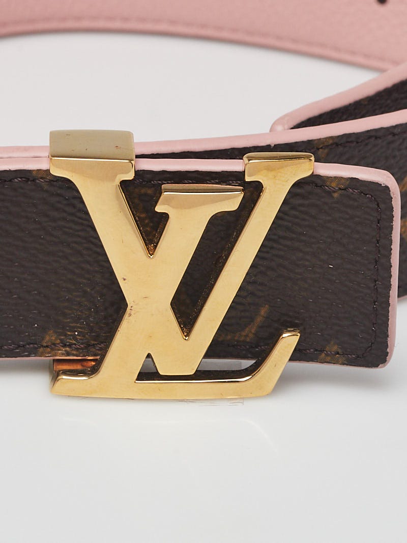 Authentic Women's Louis Vuitton Belt Pink/Brown Reversible LV for